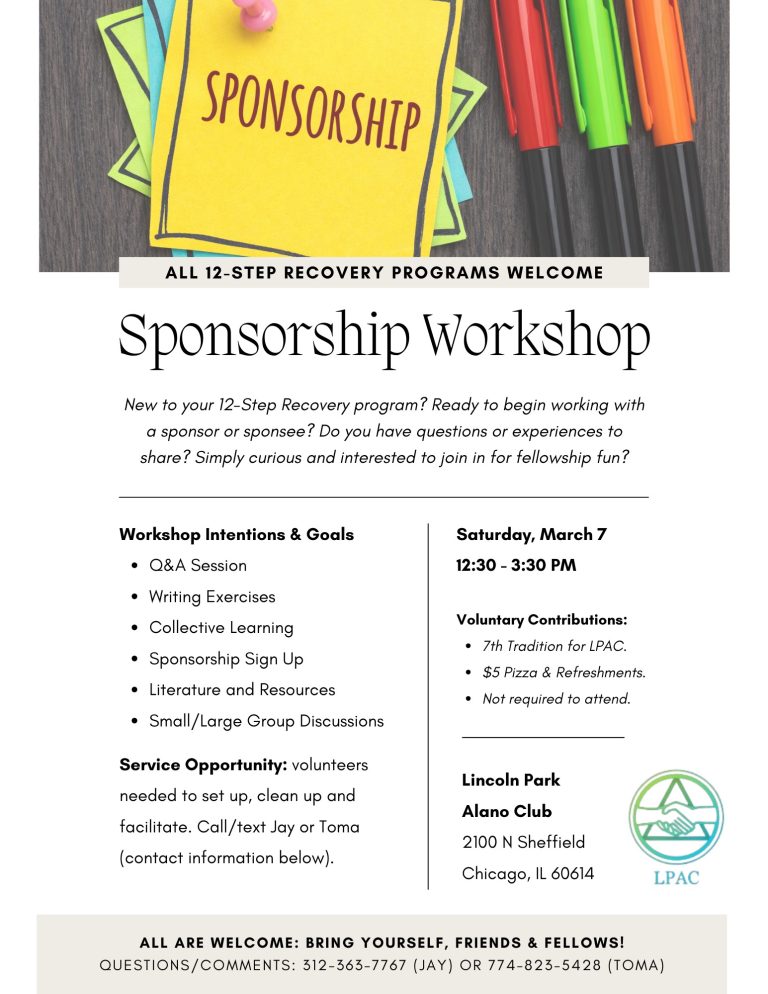 Lincoln Park Alano Club Sponsorship Workshop